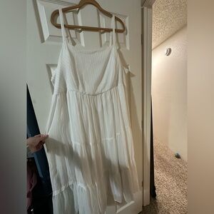 Torrid Cream and gold stripe dress